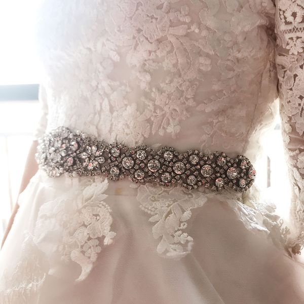 

luxury bridal belt 2018 fashion rhinestone adornment wedding dress accessories belt 100% hand-made 8 colors white ivory blush bridal sashes