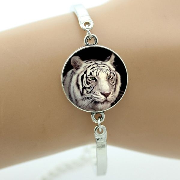 

fashion wild animal white bengal tiger siberian tiger bracelet vintage halloween witch raven women jewelry ns570, Black