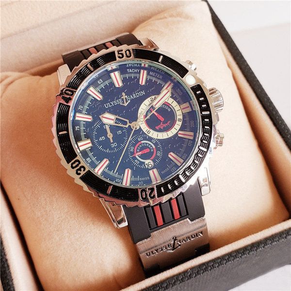 

Топ люксовый бренд ULYSSE часы Водонепроницаемые кварцевые секундомер известный бр