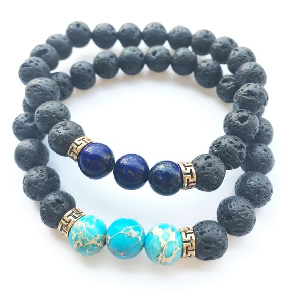 

10colors 8mm natural black lava stone beads bracelet diy essential oil diffuser bracelet for women yoga jewelry