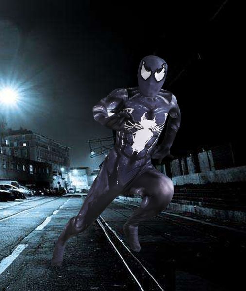 

mes venom symbiote catsuit costumes halloween costume clothes for adults movie cosplay skinny jumpsuit ing, Black