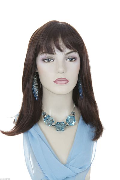 

dark auburn red long medium straight hair wigs, Black;brown