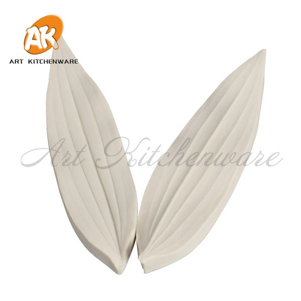 

2pcs lily leaf impression flower mold silicone veiner mold cake decorating fondant sugarcraft cake for sugar flower