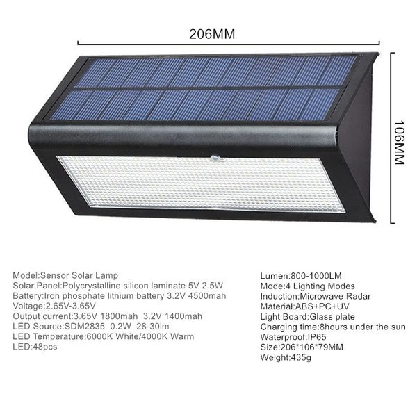 2019 Umlight1688 48 Led Super Bright Microwave Radar Motion