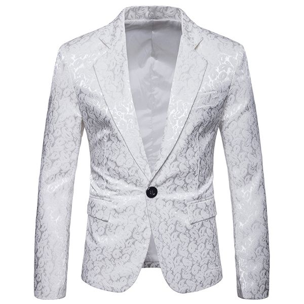 

men's hipster white paisley velvet suit blazer jacket men wedding groom tuxedo blazer men dj stage singer blazers costume homme, White;black