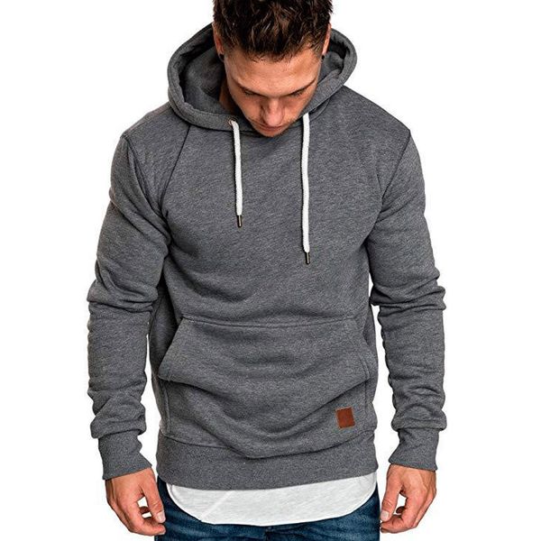 

yjsfg house fashion men hooded autumn winter hoodie coats male jackets outwear sweatshirts fit jumper loose pullover solid, Black