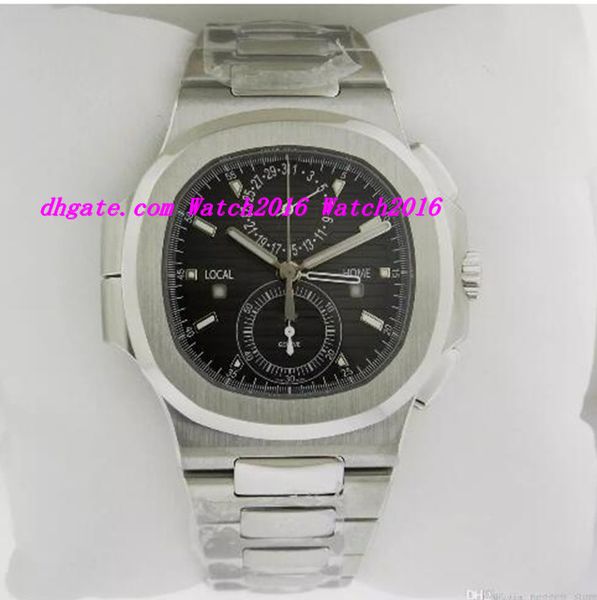 

2018 luxury watches quartz n@utilus 5990/1a chronograph travel titim men watches man watch men's watch, Slivery;brown