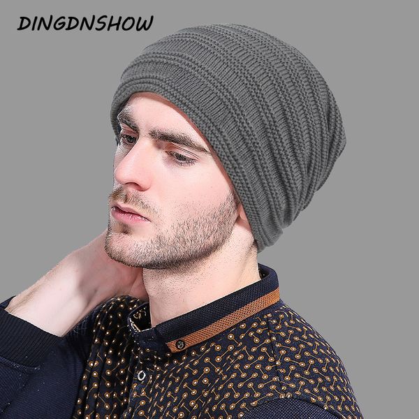 

dingdnshow] 2018 fashion beanies hat cotton warm winter cap bonnet hat men knitted skullies cap