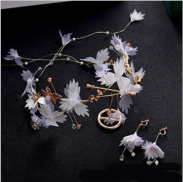 

sen's super fairy princess handmade bridal headwear, silk wedding dress, wedding dress accessories, light purple bride accessories, Slivery;golden