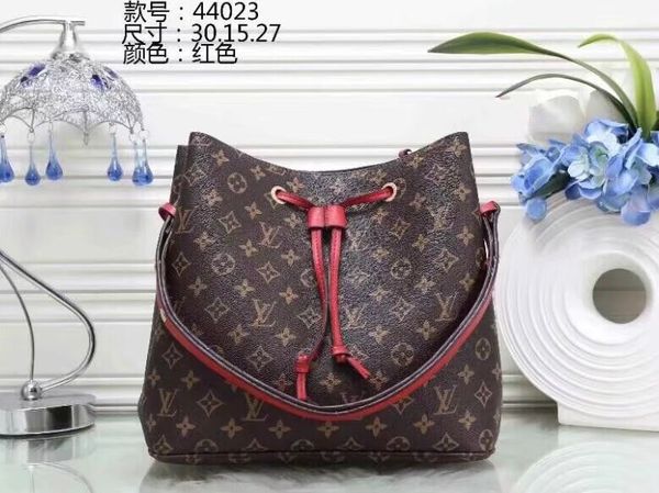 

women brand Shoulder leather bucket bag women famous brands designer handbags high quality flower printing crossbody bag purse