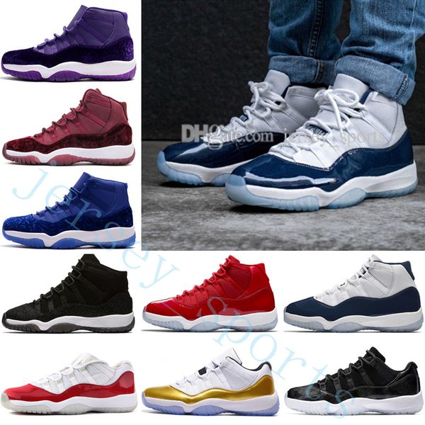 

new 11 11s mens basketball shoes high gym red midnight navy win like 82 96 bred 72-10 space jam 45 barons prm heiress black stingray sports