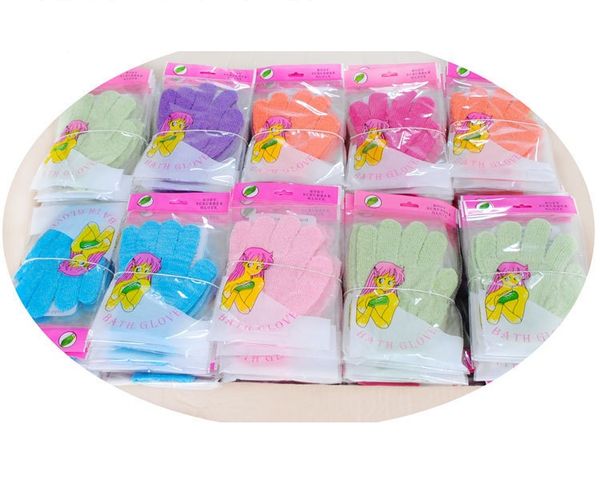 

cariel factory price 100pcs/lot exfoliating bath glove five fingers bath gloves convenient and comfortable health 019 shipping wn085b