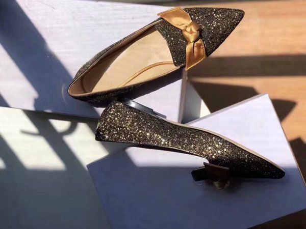 

2018 luxury new jc women dress loafers drive cow leather moccasin bowknot slip-on flat pumps glitter shoes original box size 35-40, Black