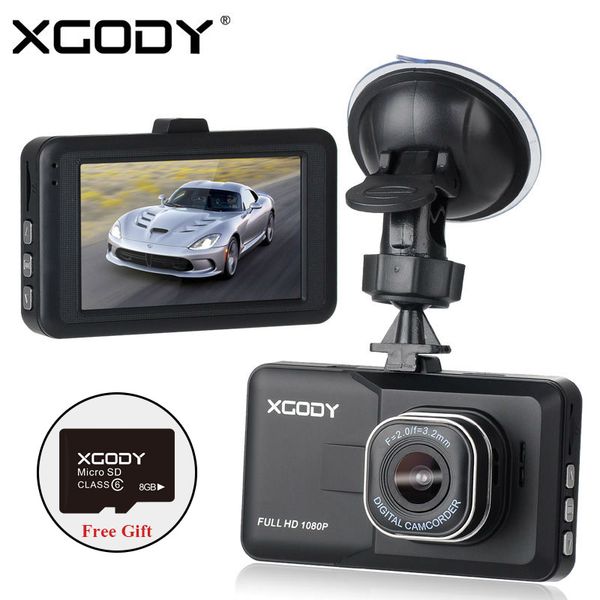

xgody d2 3 inch car dvr hd 1080p car camera recorder 120 degree 6g lens dashcam dash cam dvrs with 8gb tf card