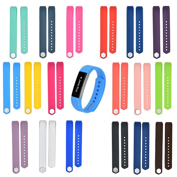 

wholesale- silicone watchband 15 colors replacement wrist band silicon strap clasp for fitbit alta hr smart watch bracelet, Black;brown