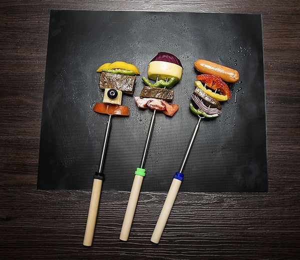 

bbq grill mat unsticky barbecue cover 33*40cm outdoor pad sheet tools heat resistant easy cleaning dhl ing