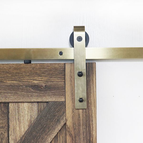 

strap gold finish sliding barn door track hardware kit brass classic sliding barn wood door hardware kit