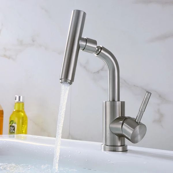 

kitchen faucet 304 stainless steel nickle brushed vessel basin sink mixer tap 360 degree swivel spout and body torneira
