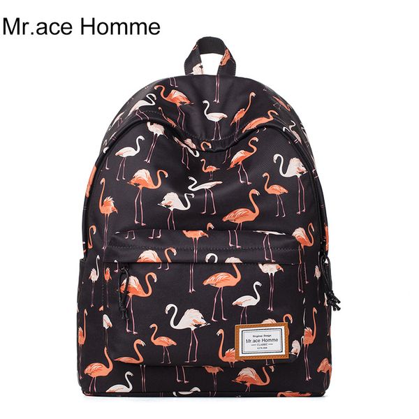 

original designer backpacks brand women bags 2017 new fashion flamingo printing backpack for teenage girls lapschool bags