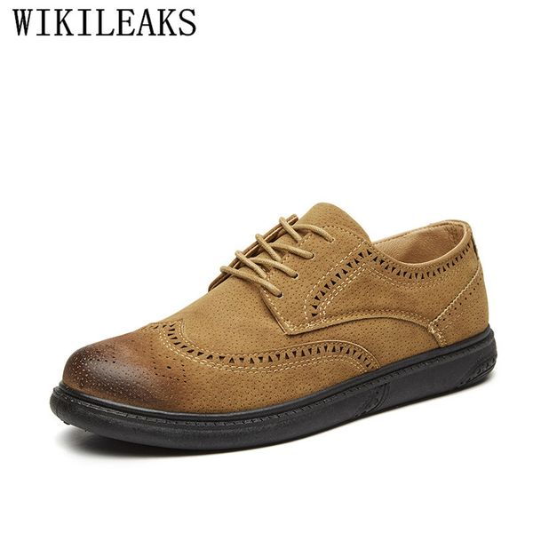 

bullock carved men shoes classic business formal wedding shoes suede leather bullocks oxford for men moccasin dress, Black