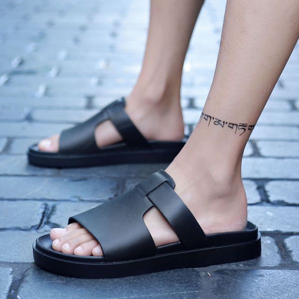 

2018 summer eva massage slippers sandals men sandals fashion hollow out breathable beach slippers non-slip flip flops, Black