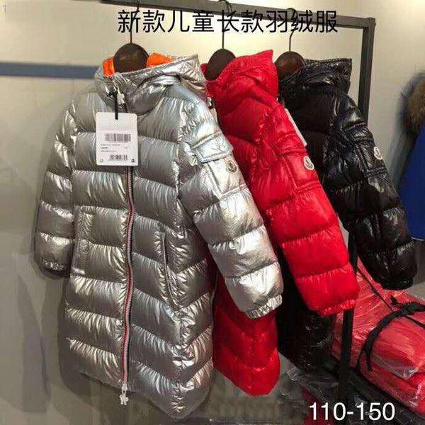 

new brand  winter baby girls and boys sliver/black/red 100% duck's down down jackets children warm thickening medium-length down jacke, Blue;gray