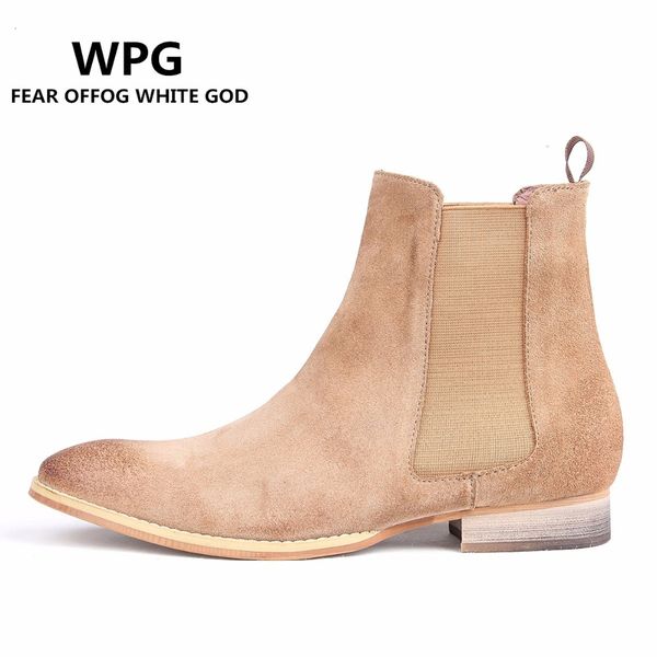 

2017 new fashion quality autumn ankle boots for men classic retro mens leather shoes waterproof men boots, Black