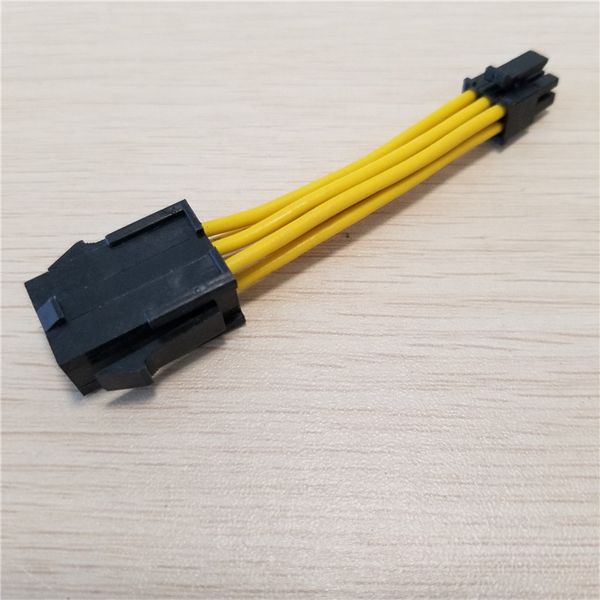 

10pcs/lot graphics card 6pin adapter to mac small 6pin power extension cable male to female 5cm yellow