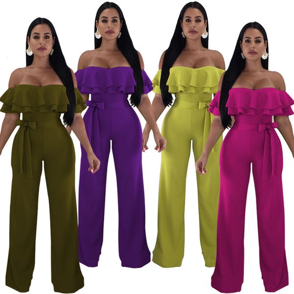 

shoulder jumpsuit women's jumpsuits rompers nightclub women's long pants trousers, Black;white