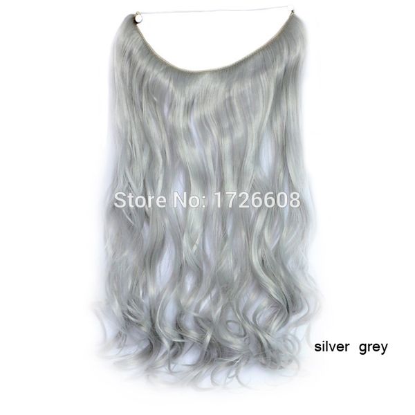 18 Inch Grey Silver Hair No Glue No Clip Hair Extension Brazilian