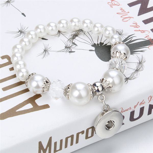 

metal beads snap bracelet diy charms bangle fit 18mm snap buttons jewelry for women ze504e, Golden;silver