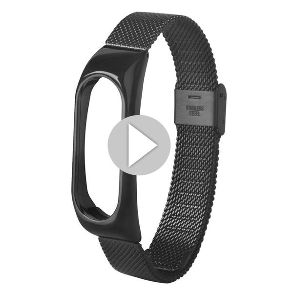 

luxury metal strap for mi band 2 new stainless steel bracelet wristbands replace accessories for mi band 2 watch strap#4n, Black;brown