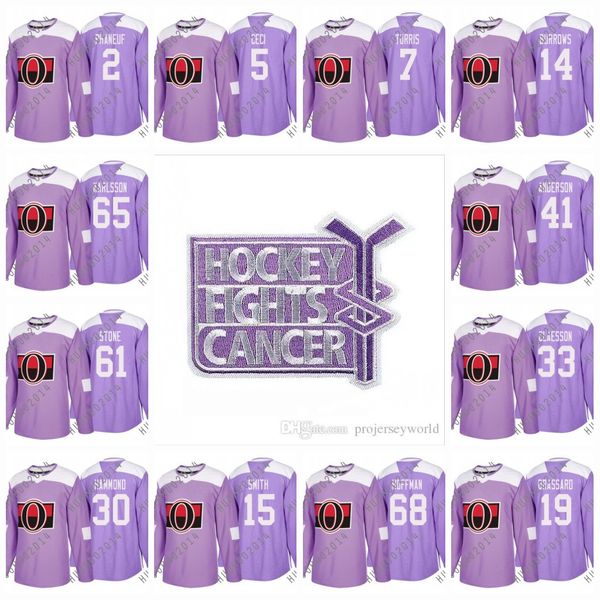 

Women 2018 Fights Cancer Matt Duchene Ottawa Senators Erik Karlsson Craig Anderson Stone Phaneuf Mike Condon Derick Ryan Hockey Jersey