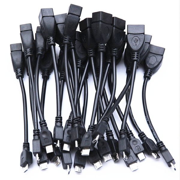 200 pcs / lote micro USB 2.0 uma fêmea para B masculino conversor cabo adaptador otg para samsung htc lg