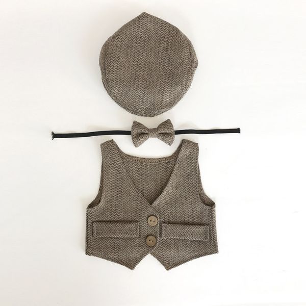 

newborn baby boy clothing newborn pgraphy props infant vest+hat+tieback set baby boy outfits costumes p booth x, Yellow