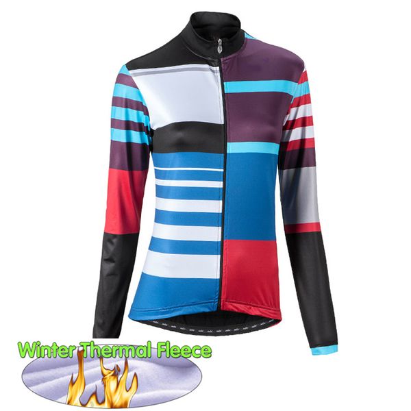 

2019 women's winter thermal fleece cycling jersey warm cycling jacket bike wear mtb bicycle wear long sleeve bike clothing, Black