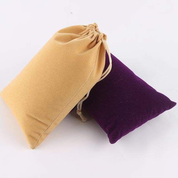 

5pcs/lot 12*18cm customized logo printed wedding favor velvet drawstring pouch