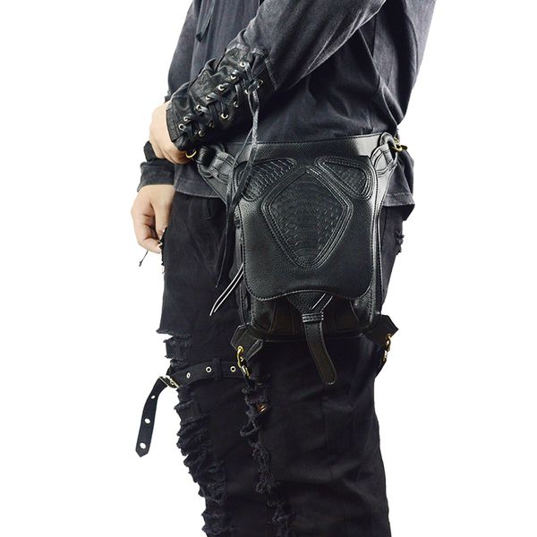 

steam punk fanny pack bags patchwork thread pattern women men waist bags gothic crossbody multi-function messenger