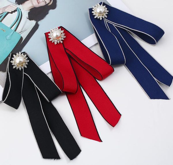 

fashion women girls party big brooches with fabric ribbon bows handmade necktie bowknot brooches pins office lady jewelry, Gray