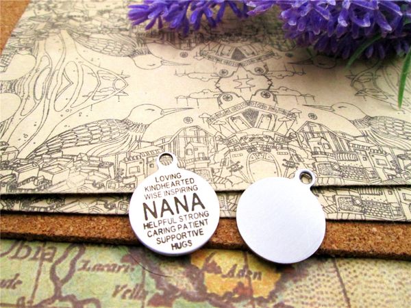 

40pcs--"nana word collage"stainless steel charms more style for choosing diy charms pendants for necklace, Bronze;silver
