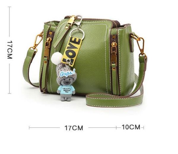 

Huapin 2018 new double zipper bucket bag lychee fa hion co metic bag