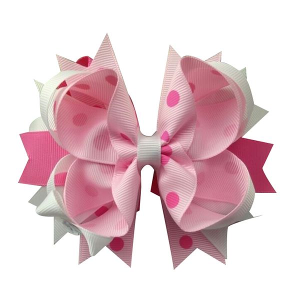 

sacarla 10pcs 5'' valentine dot utique heart print signature hair bow hair clips heart ribbon hair clip ing, Slivery;white