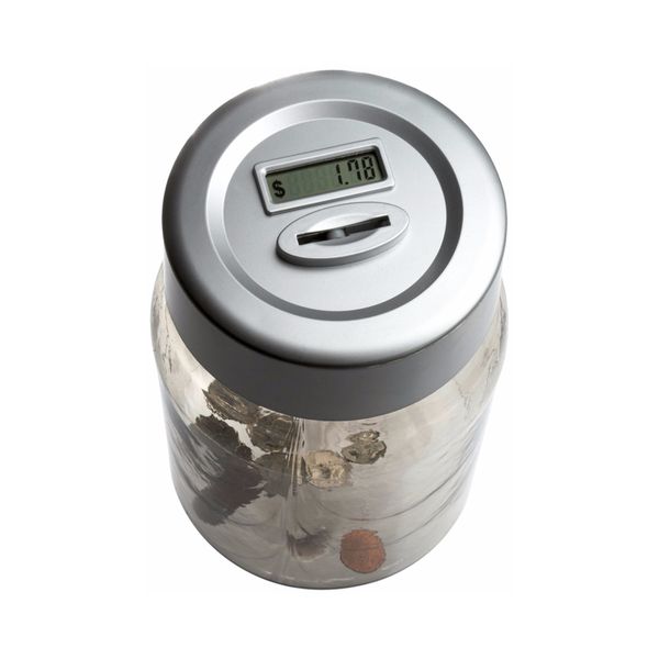 

smart safe money jar money box piggy bank with led display euro or usd edition battery power christmas gifts for kids s008