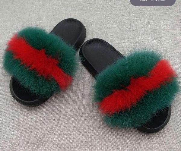

Дизайнерские женские настоящие пушистые тапочки дамы симпатичные плюшевые Лисий волос пушистые слайды женские меховые тапочки зимние теплые тапочки для женщин обувь