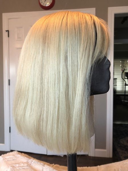 

blonde human hair wig used bob, Black;brown