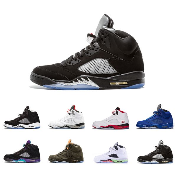 

New International Flight 5 5s mens basketball shoes blue Olympic metallic Gold White Cement OG Black Metallic Fire red Oreo Sports Sneakers