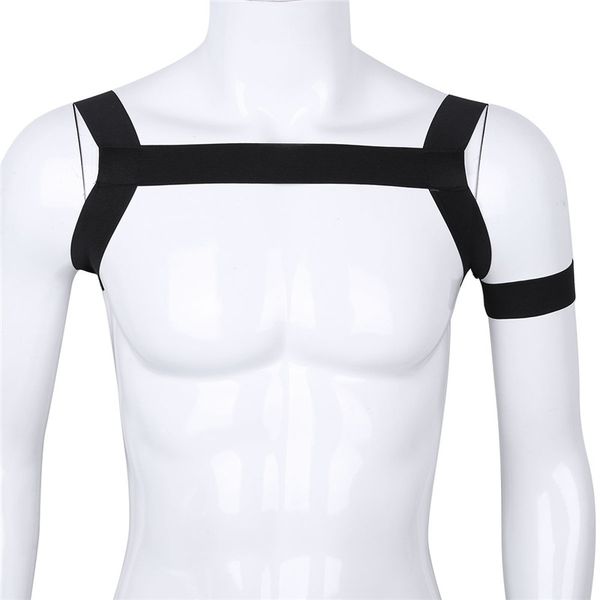 Men Hollow Out Shoulder Muscle Straps Brace Elastic Body Chest Harness Costume