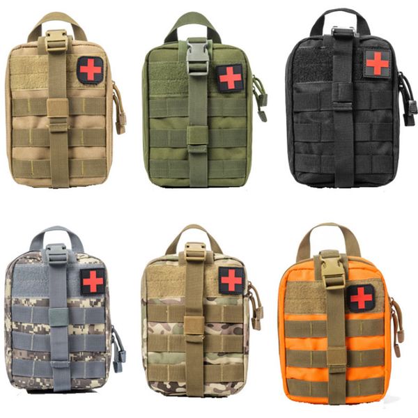 

camouflage 7 colors 600d oxford waterproof outdoor molle first aid medical waist tools bag