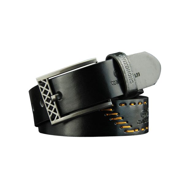 

200pcs / lot men belt vintage pin buckle waistband brown coffee black male belt strap, Black;brown