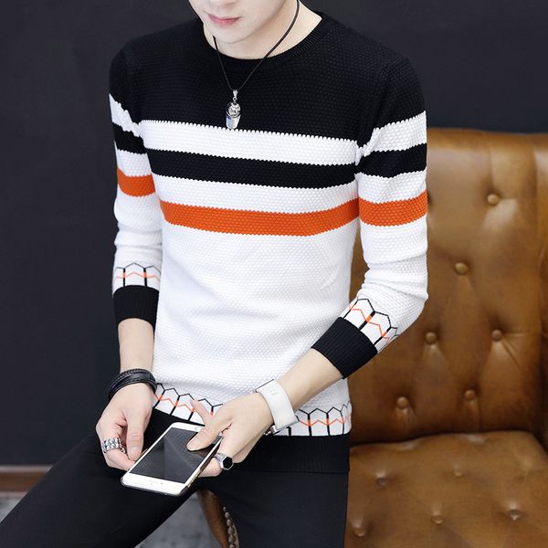 

clothes new 2018 classic simplicity pullover o-neck sweater men long sleeves grey black teenagers sweaters my63 /l/xl/xxl/xxxl, White;black